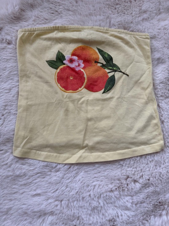 OSOS Tops - Yellow Orange-Graphic Tube Crop Top